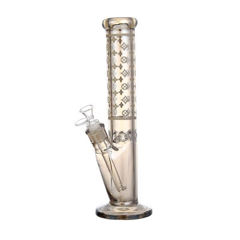 Luxury Logo 14″ 7mm Electroplated Glass Bong