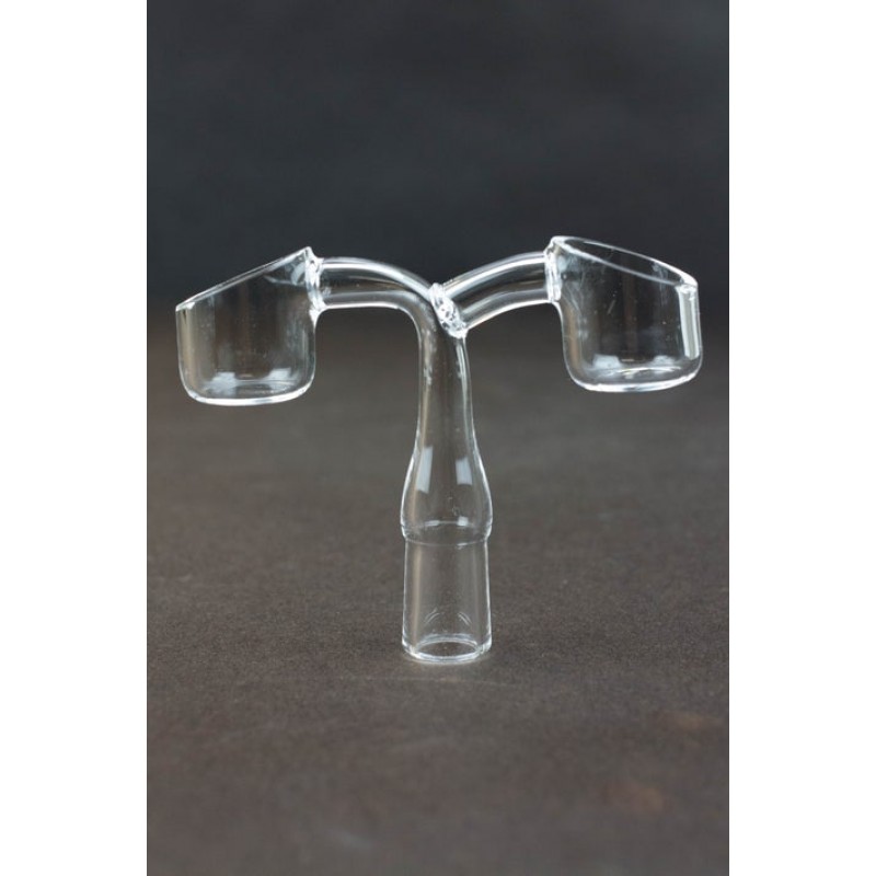 Double Head Quartz Banger with 2 bowls