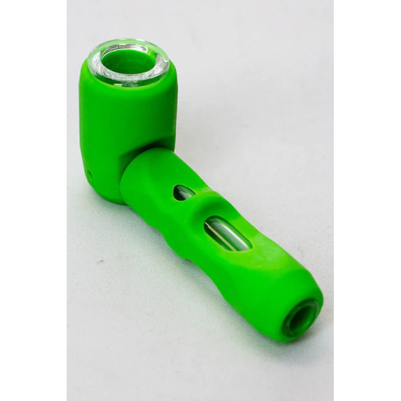 Silicone hand pipe with multi holes glass bowl and tube