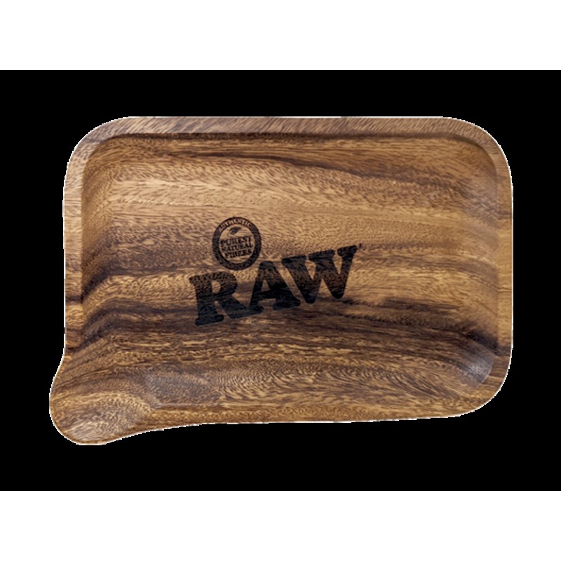 Raw Wooden Rolling Tray With Pour Spout