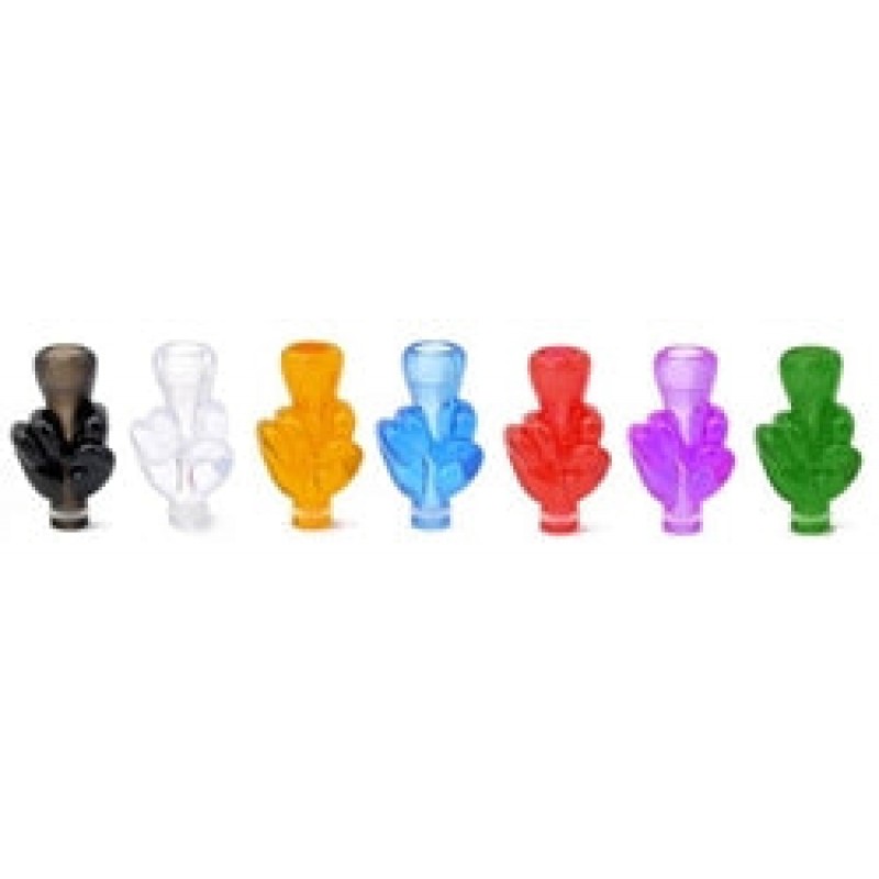 [Clearance] Middle Finger Smoky Clear Delrin Drip Tips