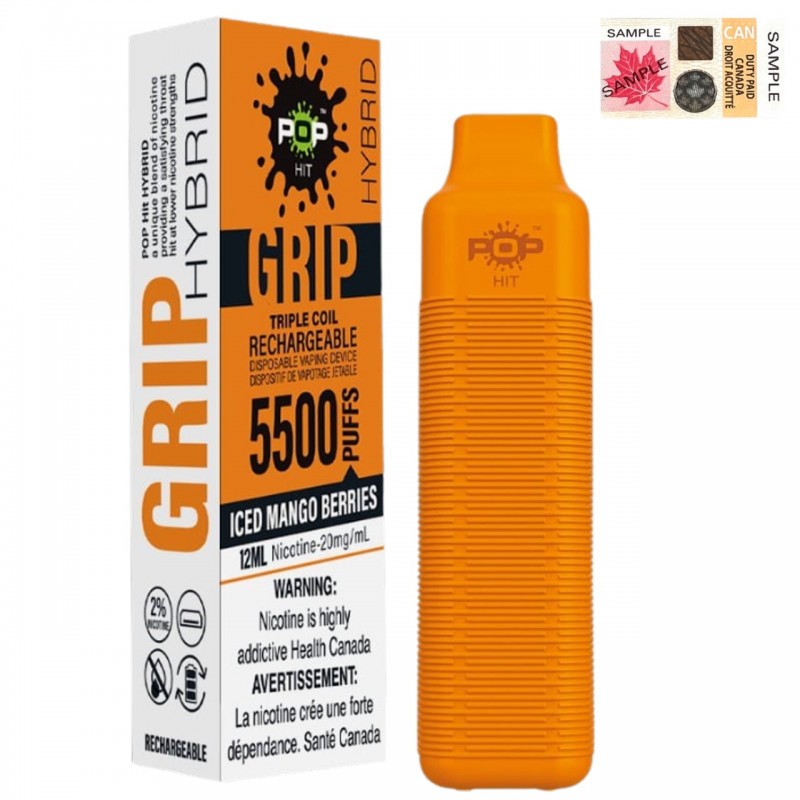 [Clearance] Pop Hit Hybrid Grip 5500 Puff Rechargeable Prefilled Disposable Vape Device