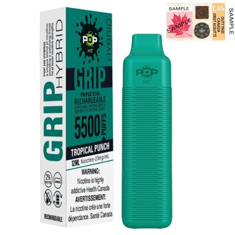 [Clearance] Pop Hit Hybrid Grip 5500 Puff Rechargeable Prefilled Disposable Vape Device